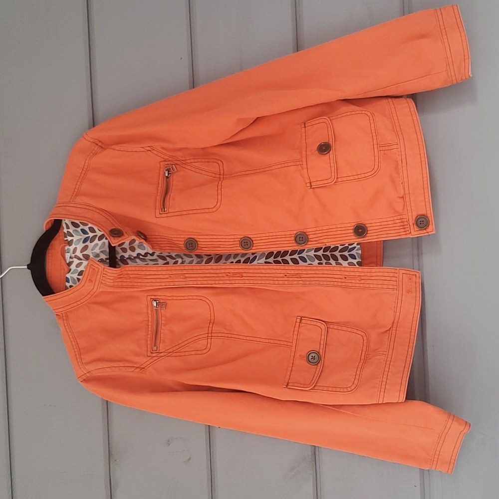 Boden Women's Orange Cotton Button Front Jacket UK 16 US 12